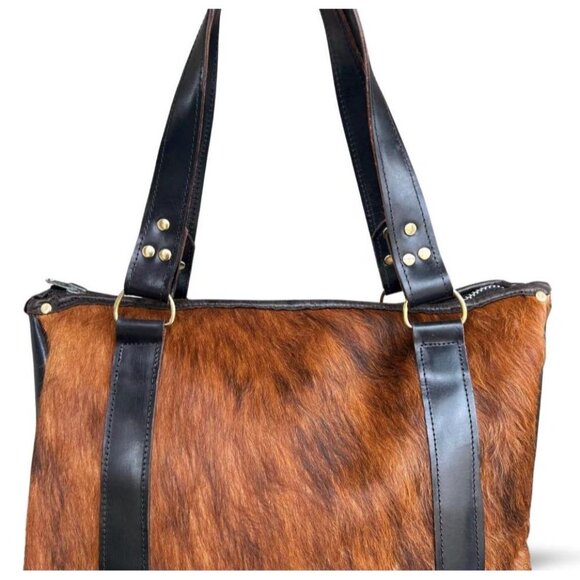 Vintage Pony Hair Leather Shoulder Strap Purse Bag - Picture 8 of 8